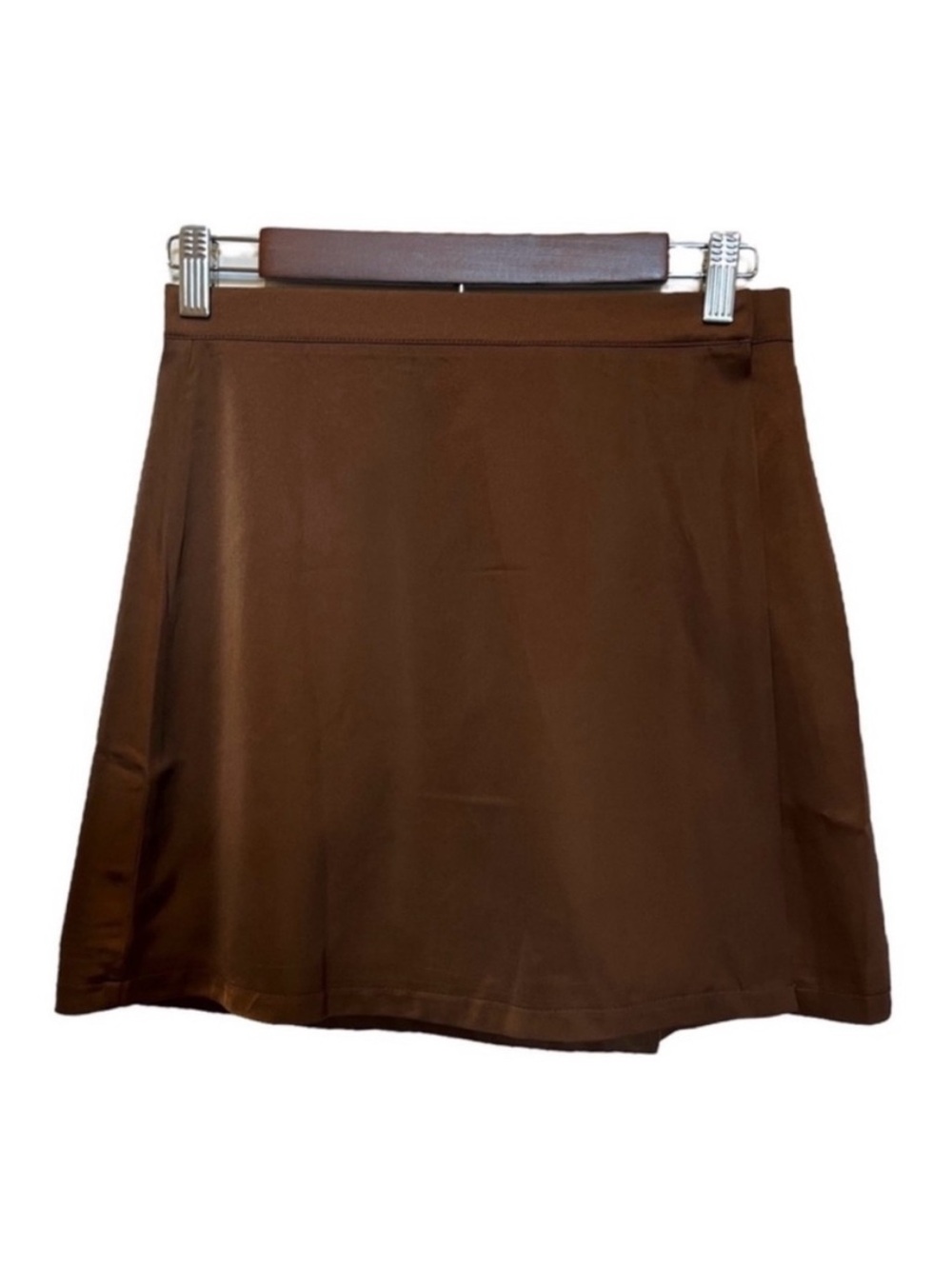 NEW Princess Polly Cara Skirt Brown Size 6 Satin